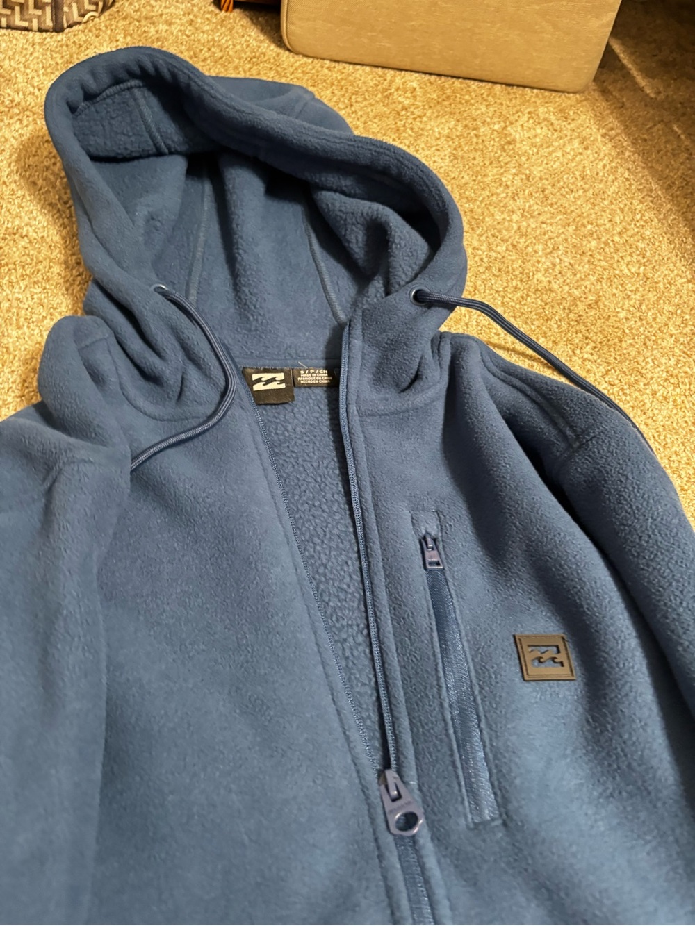 NWT Billabong Blue Fleece Hooded Zip Jacket Men’s S